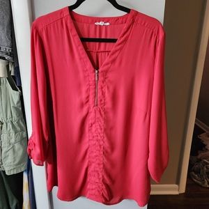 Maurices Red-orange 3/4 Sleeve Tunic